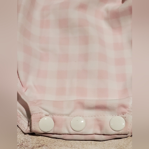 Archimede Boutique Brand Pink & White Check Bathing Suit Baby Girl 9-12 Months - Picture 3 of 6